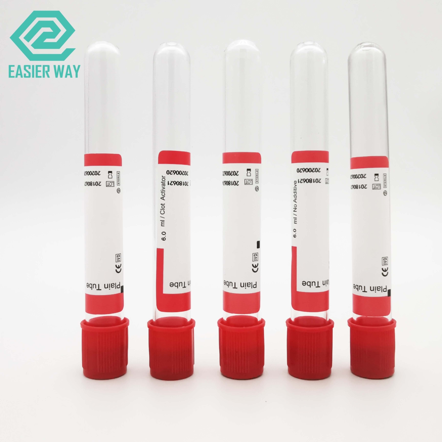 6ml Plain Red Cap Vacuum Blood Collection Tube