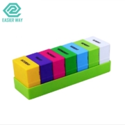 Hot Sale Promotion 7 days With 28 Girds Rectangle Colorful Plastic Pill Box Medicine Storage Box Pill Organizer