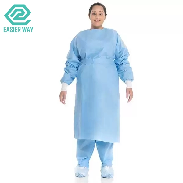 Surgical gown knitted cuffs